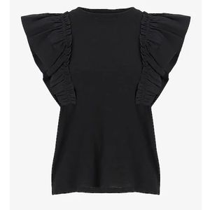 Express black Ruffled shoulders tee